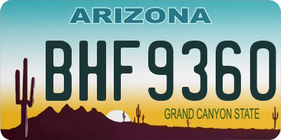 AZ license plate BHF9360