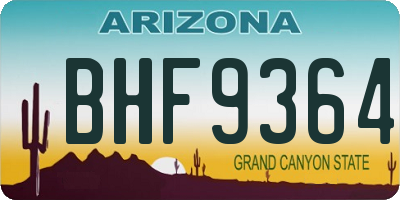 AZ license plate BHF9364