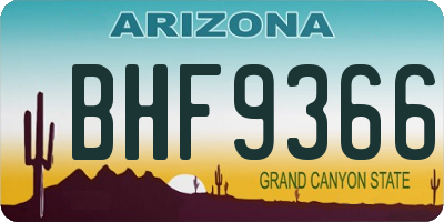 AZ license plate BHF9366