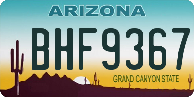 AZ license plate BHF9367