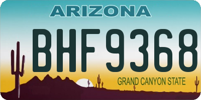 AZ license plate BHF9368
