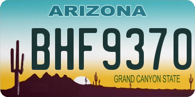 AZ license plate BHF9370