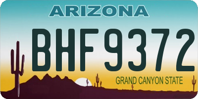 AZ license plate BHF9372