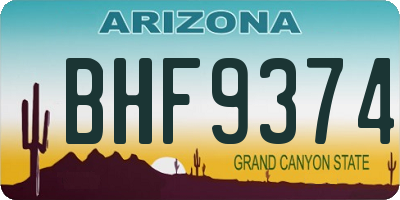 AZ license plate BHF9374