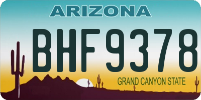 AZ license plate BHF9378