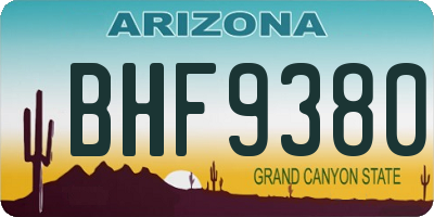 AZ license plate BHF9380