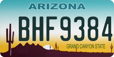 AZ license plate BHF9384