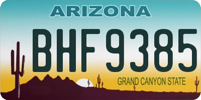 AZ license plate BHF9385
