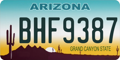 AZ license plate BHF9387