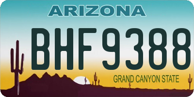 AZ license plate BHF9388