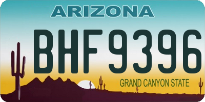 AZ license plate BHF9396