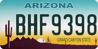 AZ license plate BHF9398