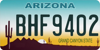 AZ license plate BHF9402