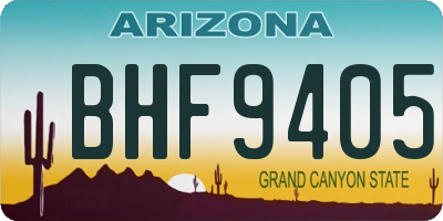 AZ license plate BHF9405
