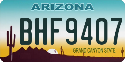 AZ license plate BHF9407