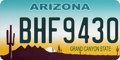 AZ license plate BHF9430
