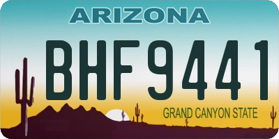 AZ license plate BHF9441
