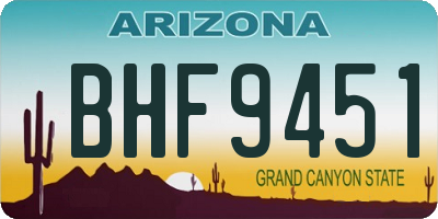 AZ license plate BHF9451