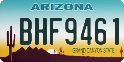 AZ license plate BHF9461
