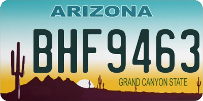 AZ license plate BHF9463