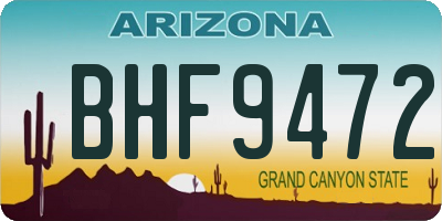 AZ license plate BHF9472