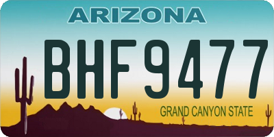 AZ license plate BHF9477