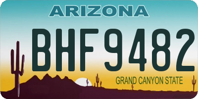AZ license plate BHF9482