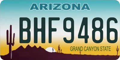 AZ license plate BHF9486