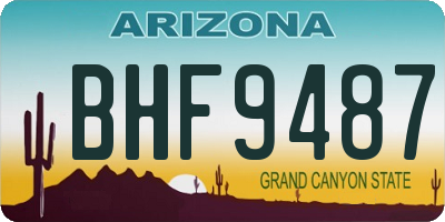 AZ license plate BHF9487