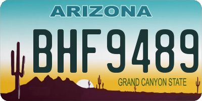 AZ license plate BHF9489