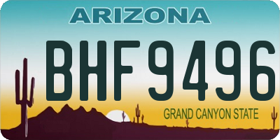 AZ license plate BHF9496