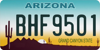 AZ license plate BHF9501