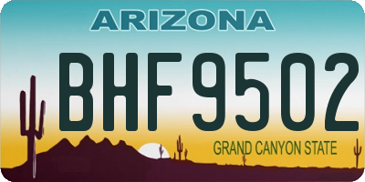AZ license plate BHF9502