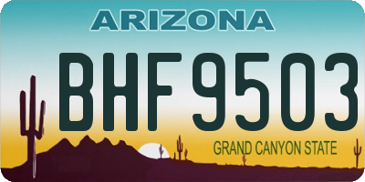 AZ license plate BHF9503