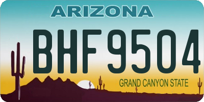 AZ license plate BHF9504