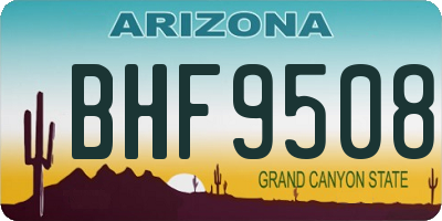 AZ license plate BHF9508