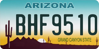 AZ license plate BHF9510