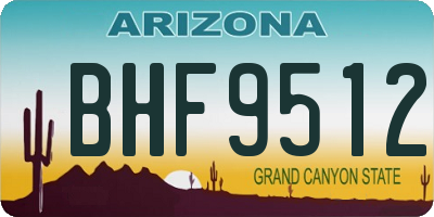 AZ license plate BHF9512
