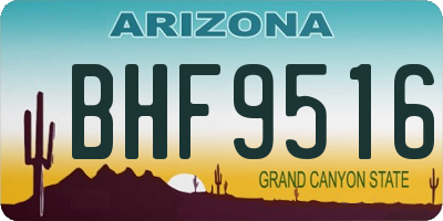 AZ license plate BHF9516