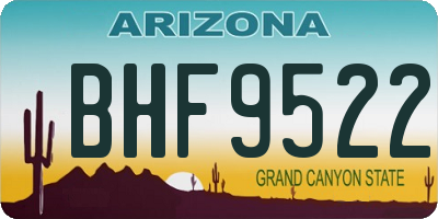 AZ license plate BHF9522