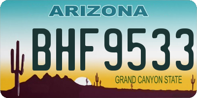 AZ license plate BHF9533