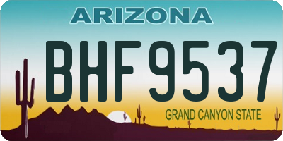 AZ license plate BHF9537