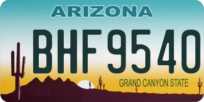 AZ license plate BHF9540