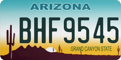 AZ license plate BHF9545