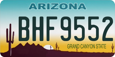 AZ license plate BHF9552