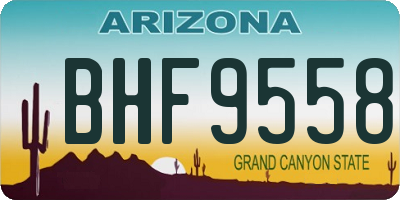 AZ license plate BHF9558