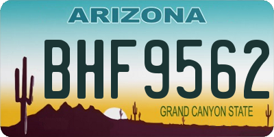 AZ license plate BHF9562