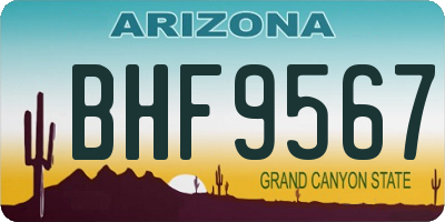 AZ license plate BHF9567
