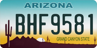 AZ license plate BHF9581