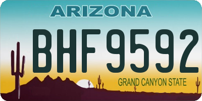 AZ license plate BHF9592